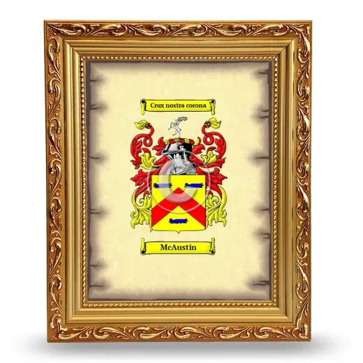 McAustin Coat of Arms Framed - Gold