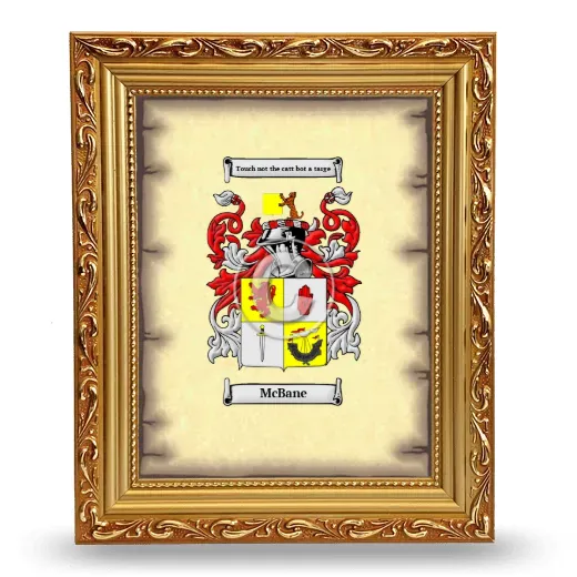 McBane Coat of Arms Framed - Gold