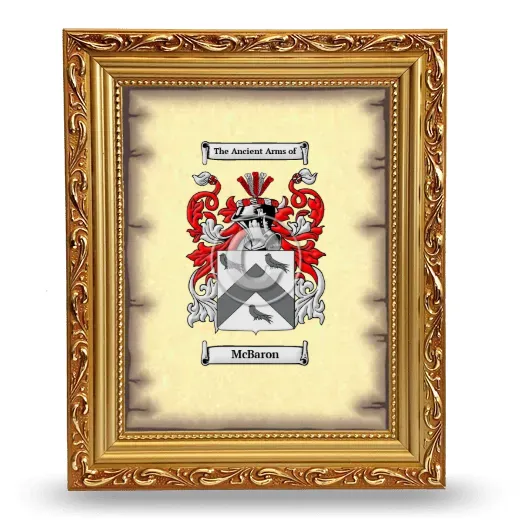 McBaron Coat of Arms Framed - Gold