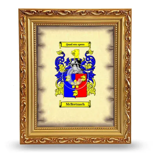 McBretnach Coat of Arms Framed - Gold