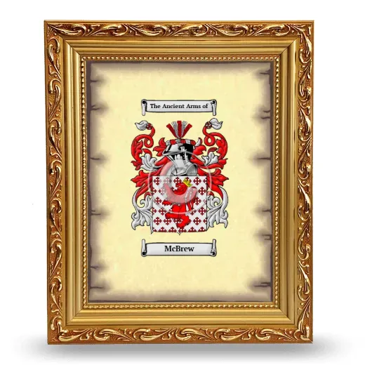 McBrew Coat of Arms Framed - Gold