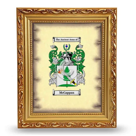 McCappan Coat of Arms Framed - Gold