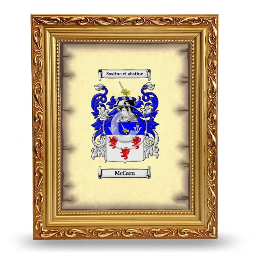 McCarn Coat of Arms Framed - Gold
