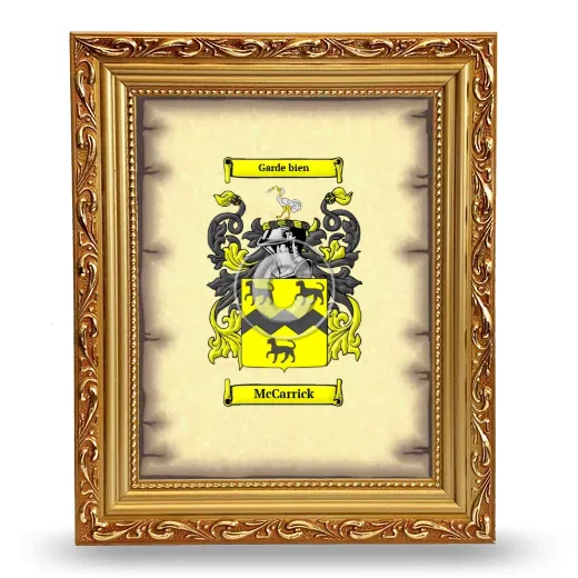 McCarrick Coat of Arms Framed - Gold