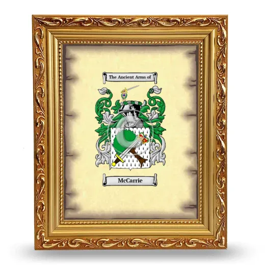 McCarrie Coat of Arms Framed - Gold