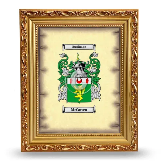 McCarten Coat of Arms Framed - Gold