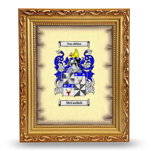 McCaulish Coat of Arms Framed - Gold