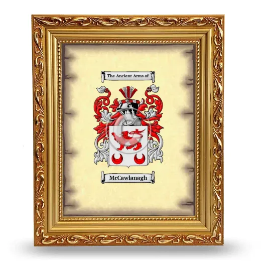 McCawlanagh Coat of Arms Framed - Gold