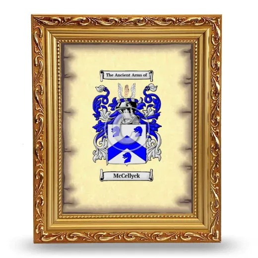 McCellyck Coat of Arms Framed - Gold