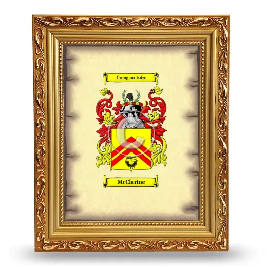 McClarine Coat of Arms Framed - Gold