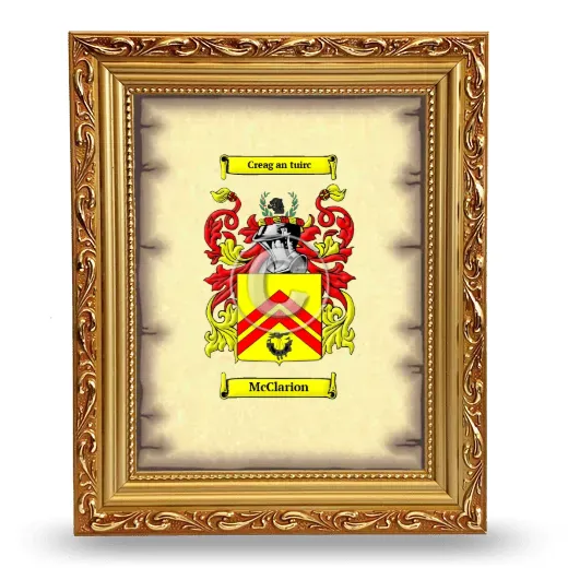 McClarion Coat of Arms Framed - Gold