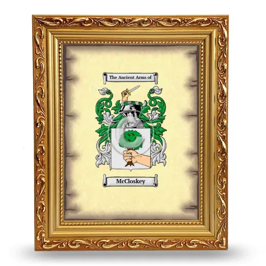 McCloskey Coat of Arms Framed - Gold