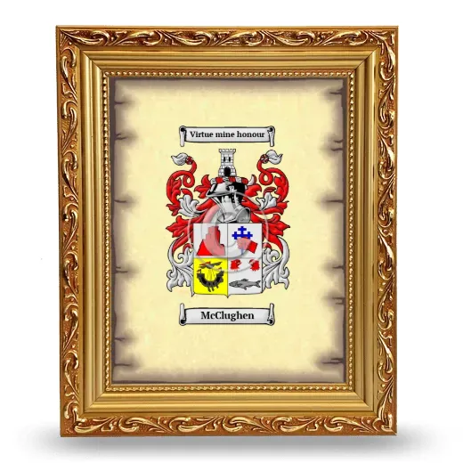 McClughen Coat of Arms Framed - Gold