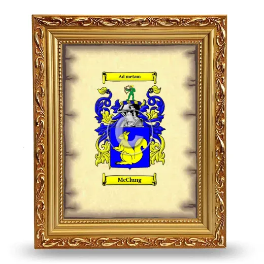 McClung Coat of Arms Framed - Gold