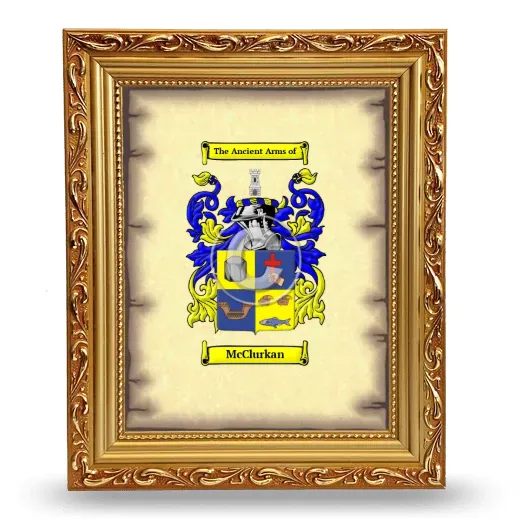 McClurkan Coat of Arms Framed - Gold