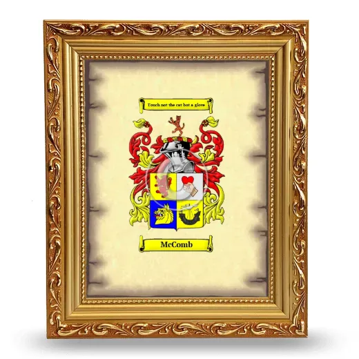 McComb Coat of Arms Framed - Gold