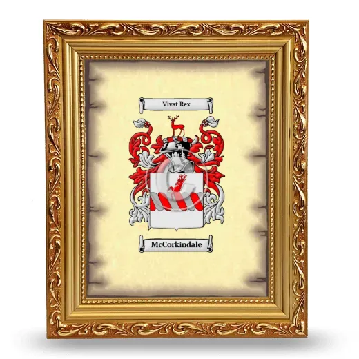 McCorkindale Coat of Arms Framed - Gold