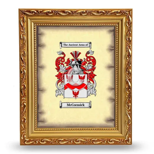 McCormick Coat of Arms Framed - Gold