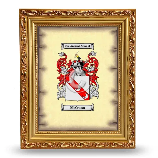 McCrann Coat of Arms Framed - Gold