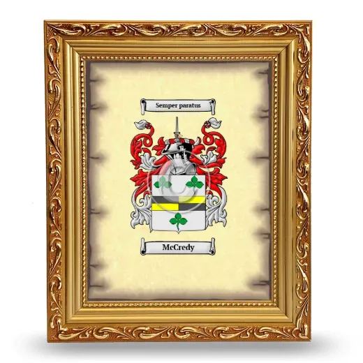 McCredy Coat of Arms Framed - Gold