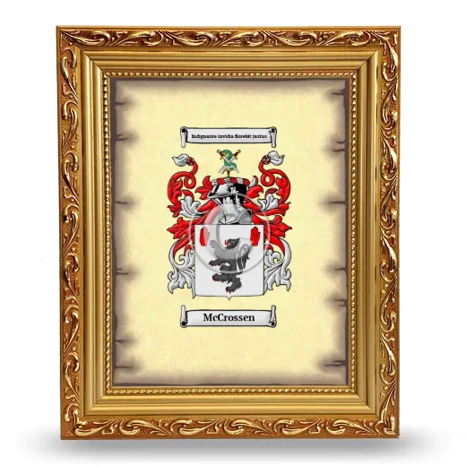 McCrossen Coat of Arms Framed - Gold