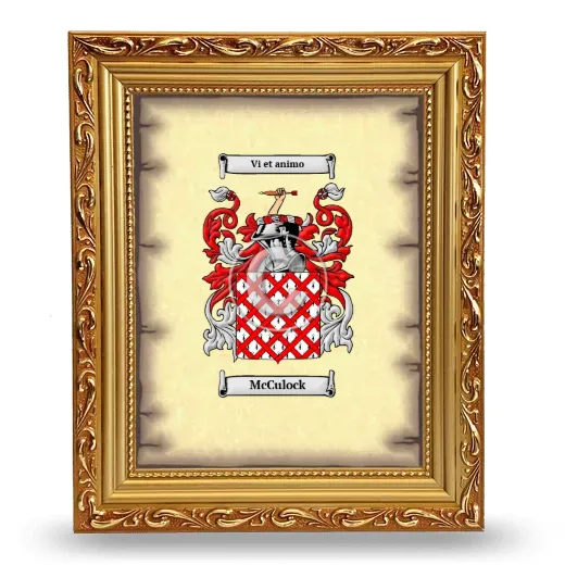 McCulock Coat of Arms Framed - Gold