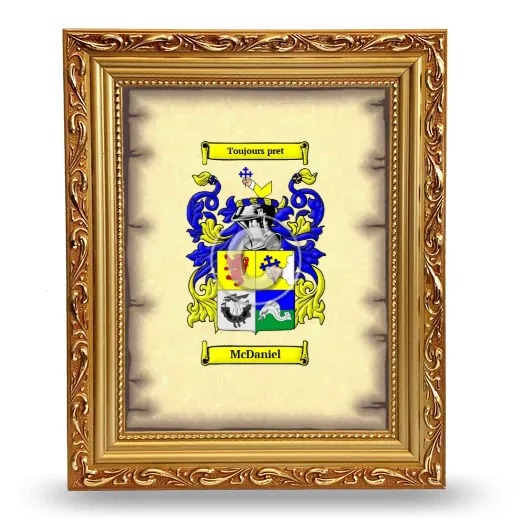 McDaniel Coat of Arms Framed - Gold