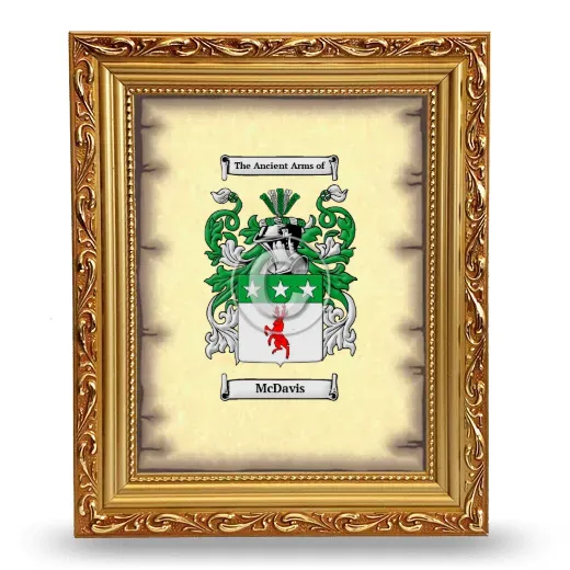 McDavis Coat of Arms Framed - Gold