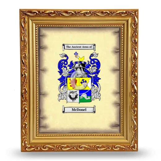 McDonel Coat of Arms Framed - Gold