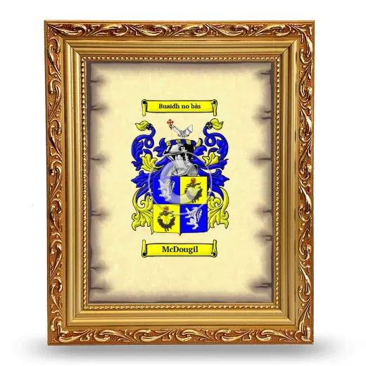 McDougil Coat of Arms Framed - Gold