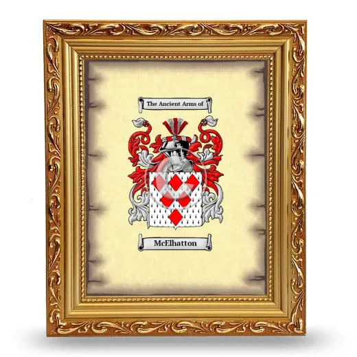 McElhatton Coat of Arms Framed - Gold