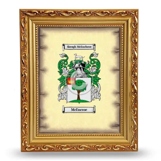 McEncroe Coat of Arms Framed - Gold