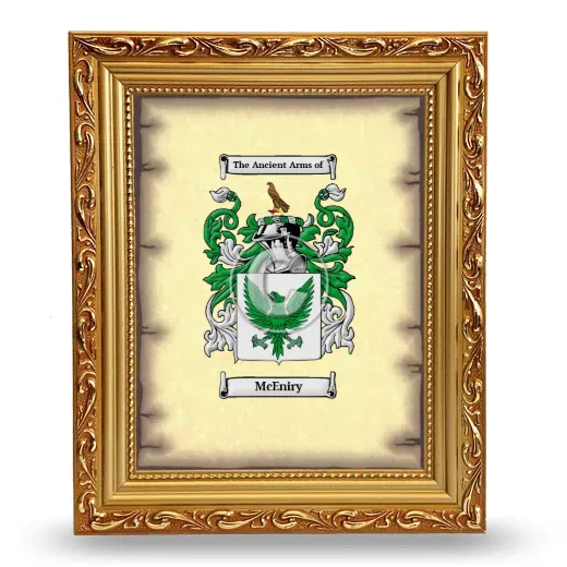 McEniry Coat of Arms Framed - Gold