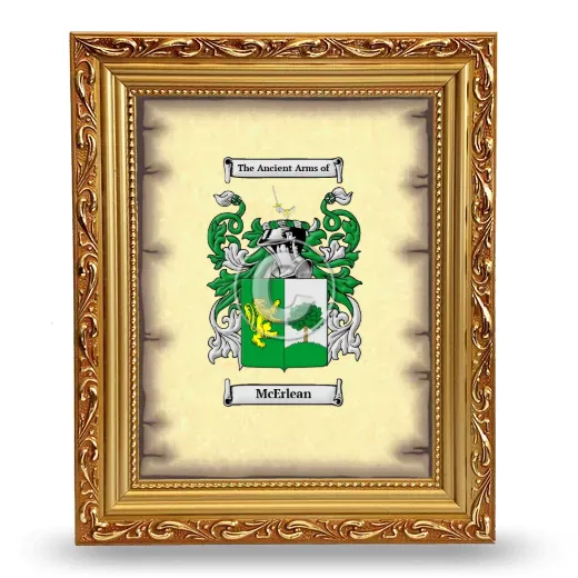 McErlean Coat of Arms Framed - Gold