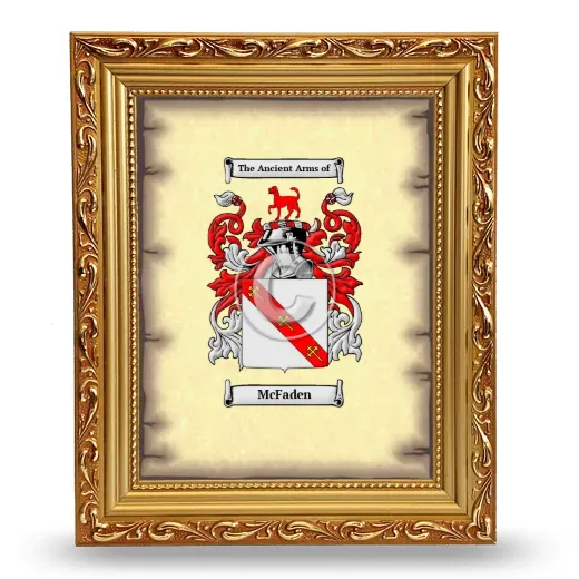 McFaden Coat of Arms Framed - Gold