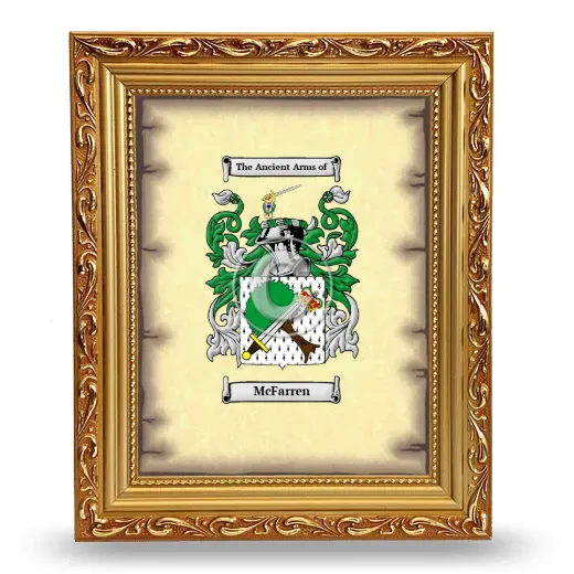 McFarren Coat of Arms Framed - Gold