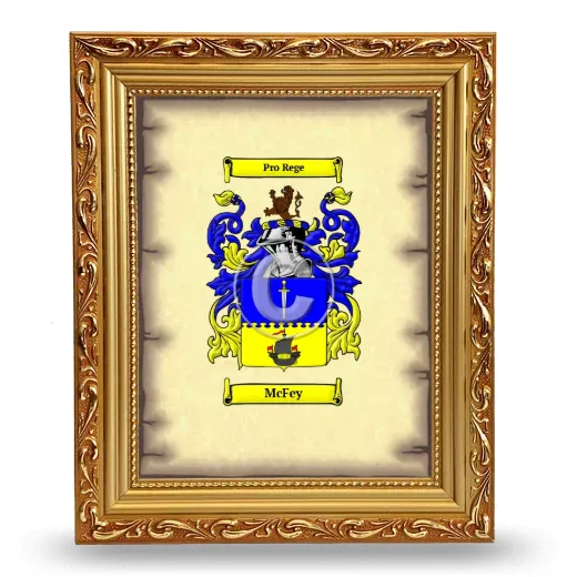McFey Coat of Arms Framed - Gold
