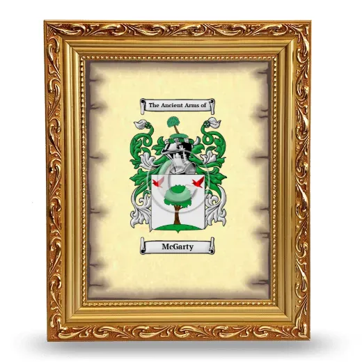 McGarty Coat of Arms Framed - Gold