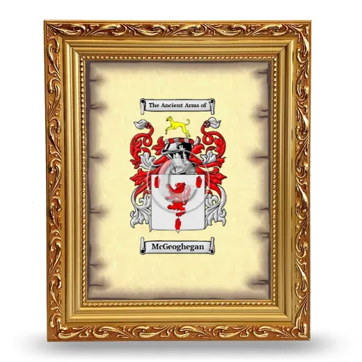 McGeoghegan Coat of Arms Framed - Gold