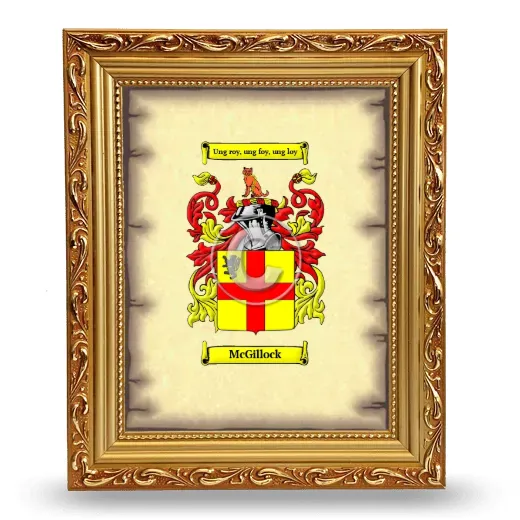 McGillock Coat of Arms Framed - Gold