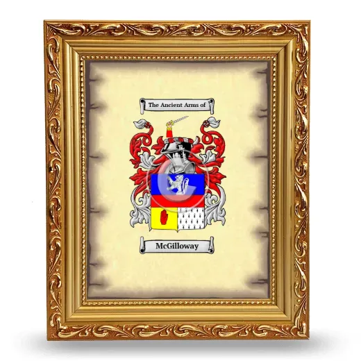 McGilloway Coat of Arms Framed - Gold