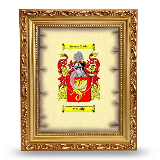McGilly Coat of Arms Framed - Gold