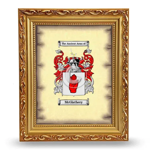 McGlathery Coat of Arms Framed - Gold