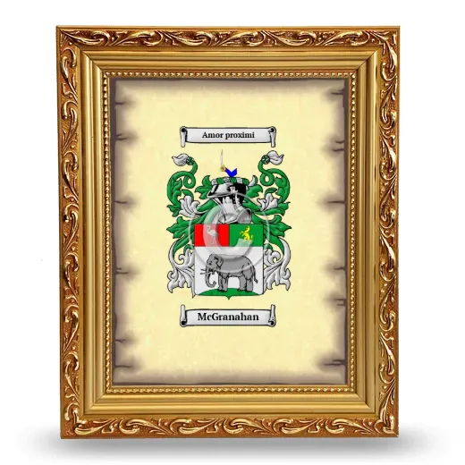 McGranahan Coat of Arms Framed - Gold