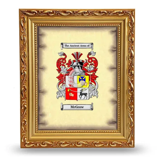 McGraw Coat of Arms Framed - Gold
