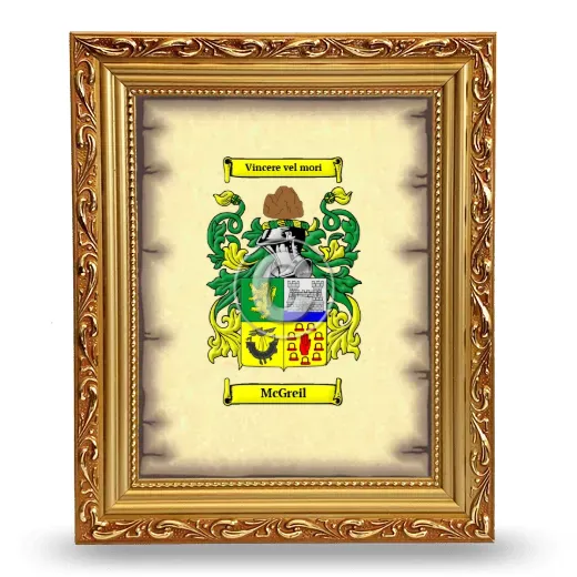 McGreil Coat of Arms Framed - Gold