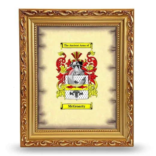 McGroarty Coat of Arms Framed - Gold