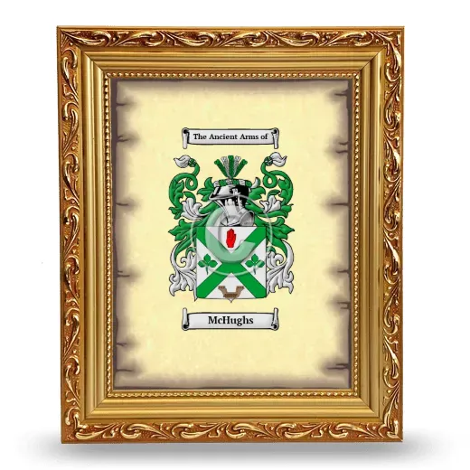 McHughs Coat of Arms Framed - Gold