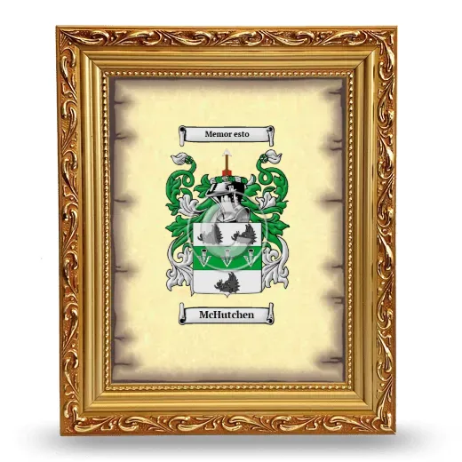 McHutchen Coat of Arms Framed - Gold