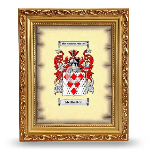 McIlhatton Coat of Arms Framed - Gold